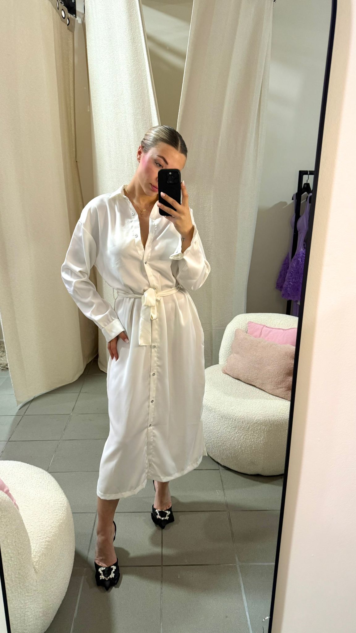 Rochia Satin Glow cu Cordon